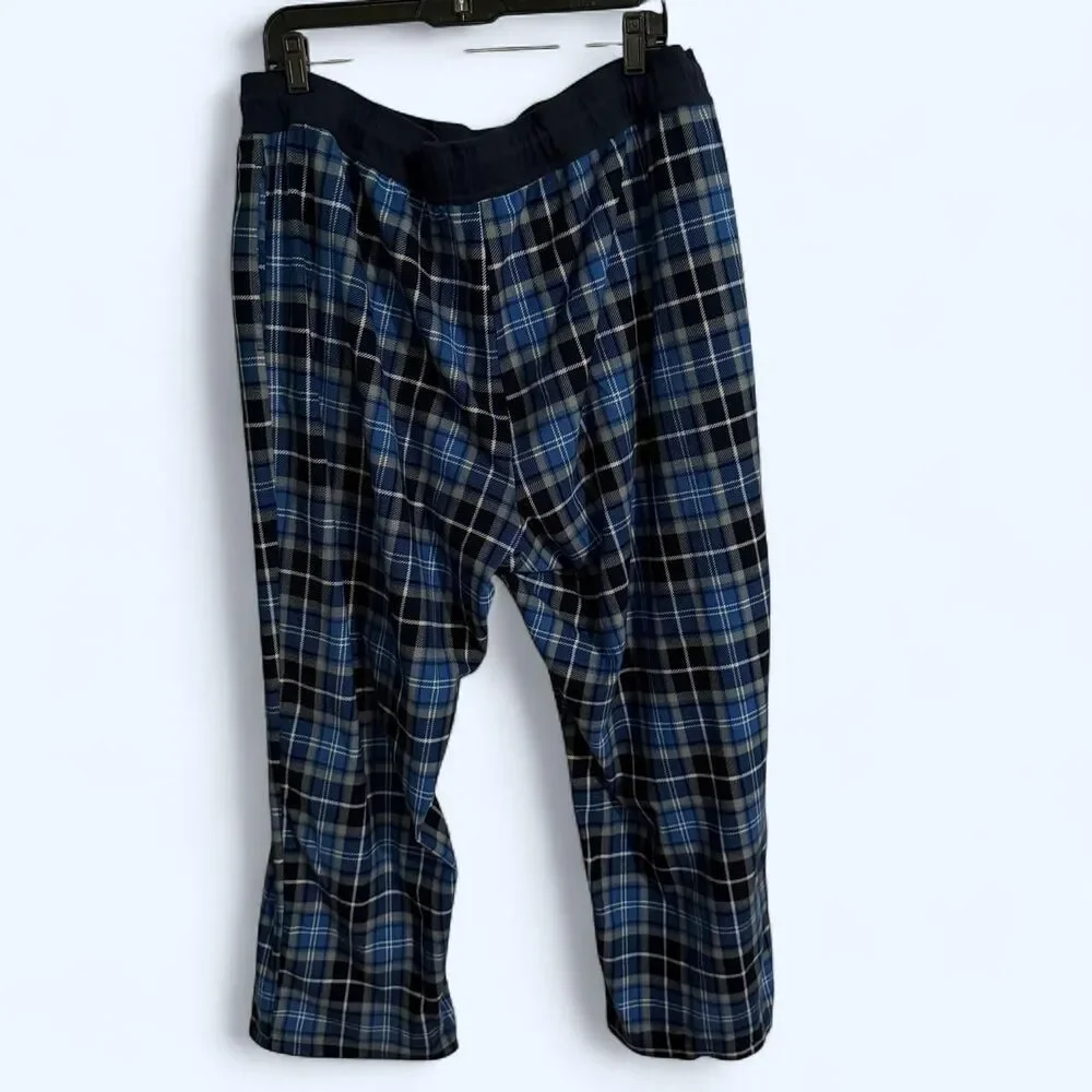 Nautica Pajama Pants Mens XL Blue Plaid Sleepwear Loungewear Sleep Comfort